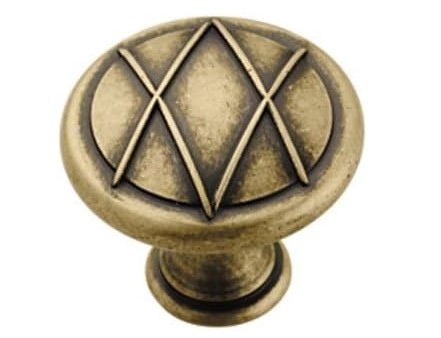 Knob, Lattice, 1-3/8In, Dist Brs, 24234