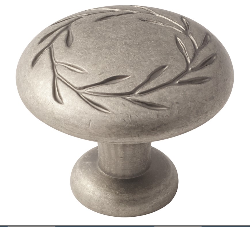 Knob, Nat Splen, 1-3/4In, Wea Nic, 15812