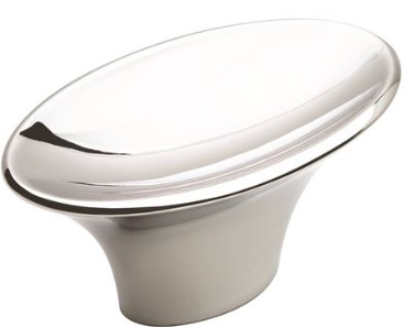 Knob, Sleek, 2In, Brushed Chrome, 26129