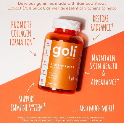 Goli Nutritional Supplement, SuperFruits Beauty Gummy Vitamin - 60 Count