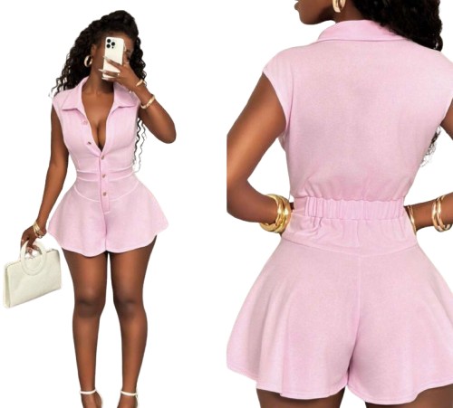 Blush Button Romper