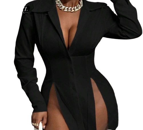 Noir Slit Dress