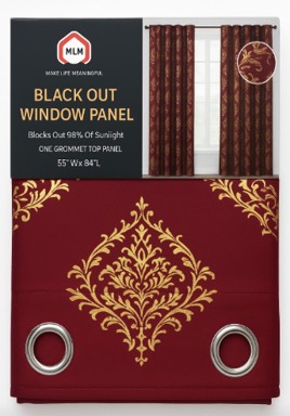 Blackout Window Panel - Red