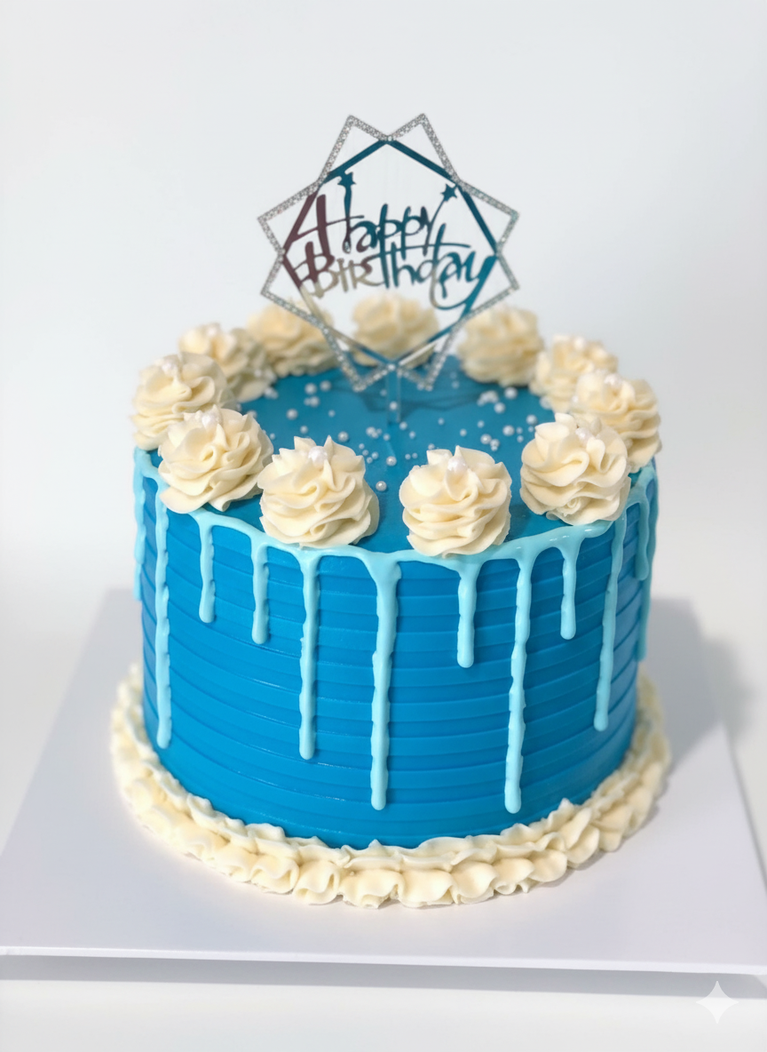Double-Layer Buttercream Drip Cake – 8 Inch