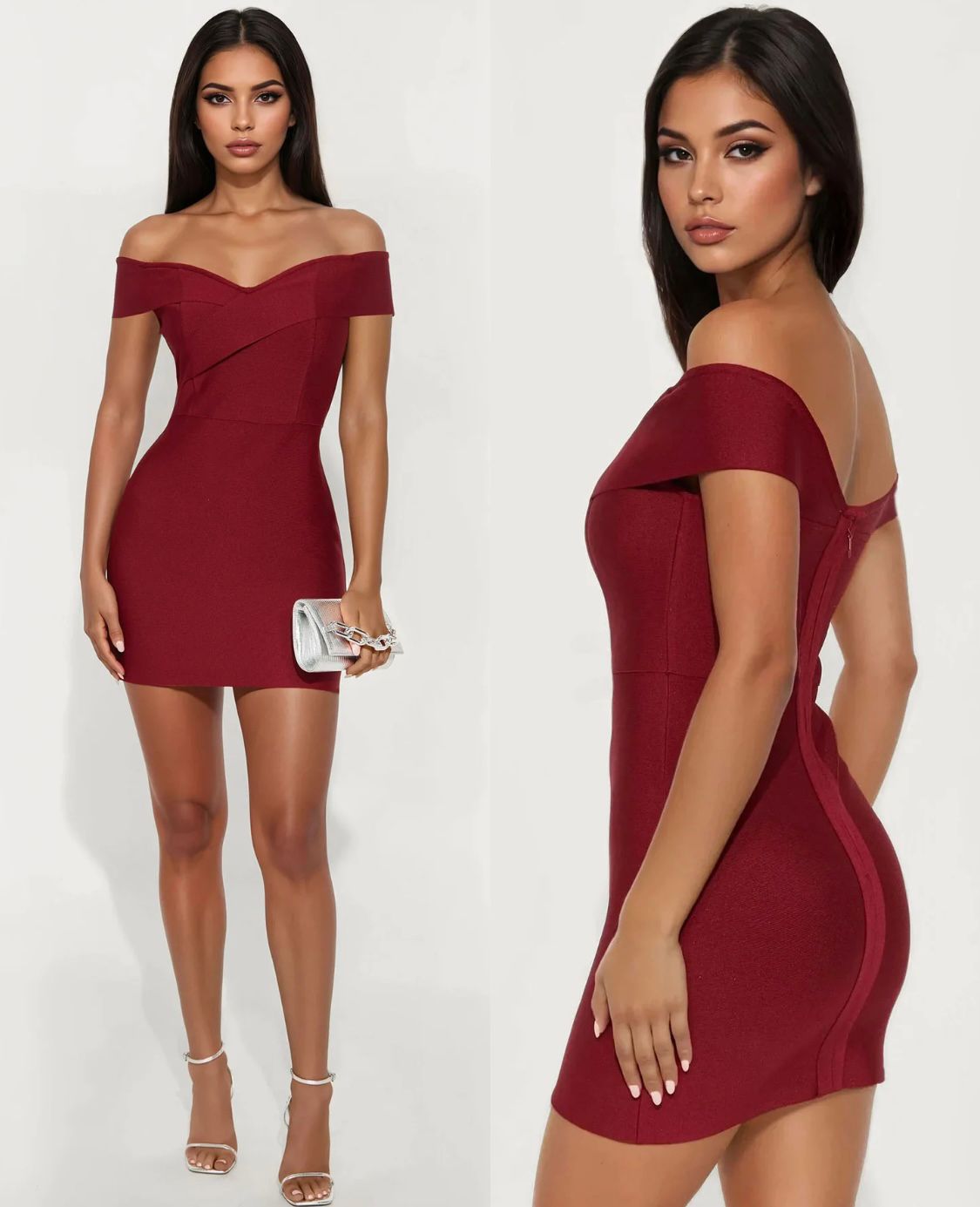 Sultry Off-the-Shoulder Bandage Mini Dress