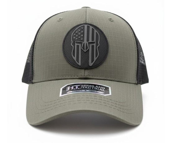 Highland Tactical Spartan Flag Cap (Olive Green)