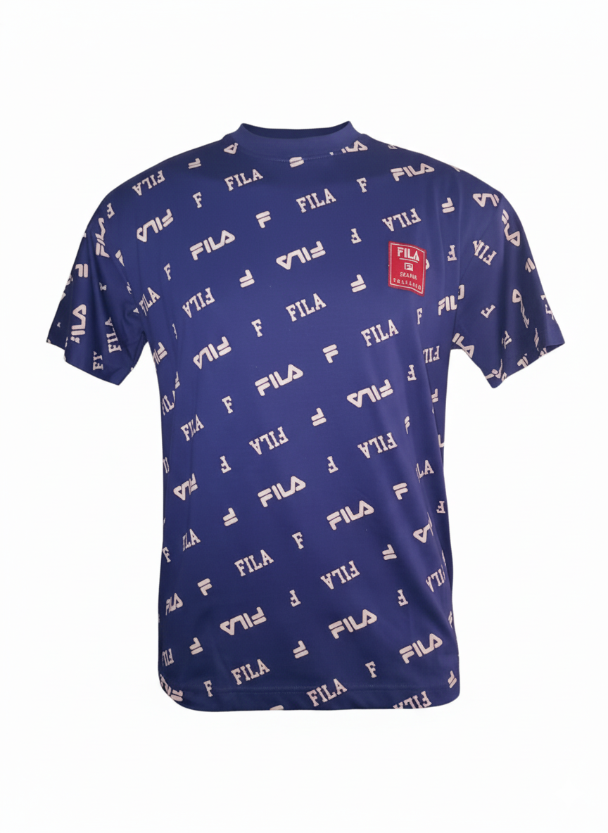 FILA MAO BROS. Black & Grey Tech-Wear T-Shirt - Men's Size Small