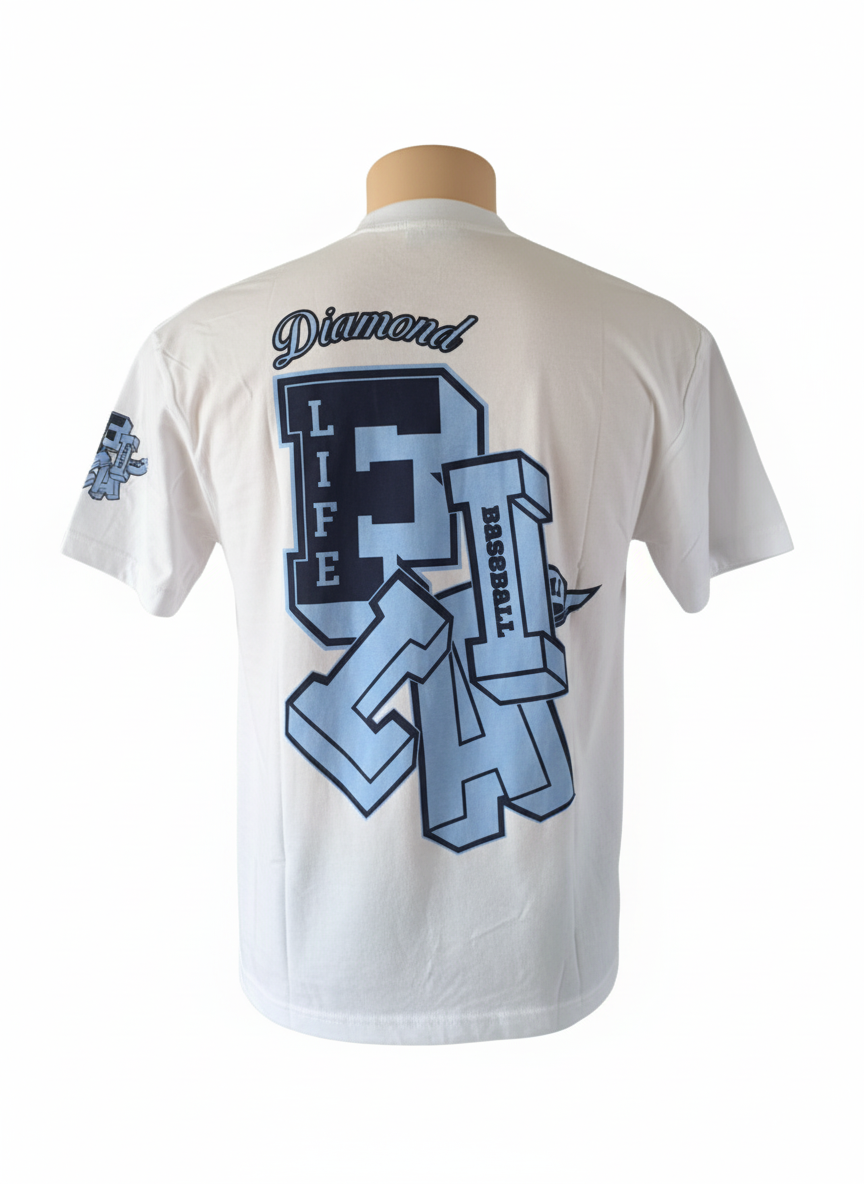 Men's White Graphic Print T-Shirt - Size Small