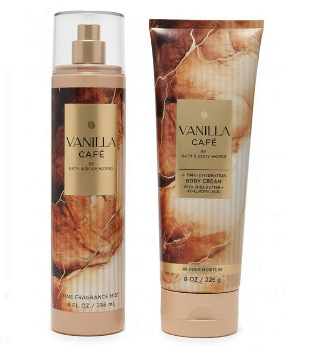 Bath & Body Works Vanilla Café Fine Fragrance Mist & Body Cream Set
