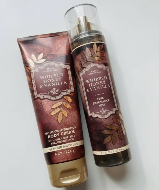 Bath & Body Works Whipped Honey & Vanilla Duo: Ultimate Hydration Body Cream & Fine Fragrance Mist