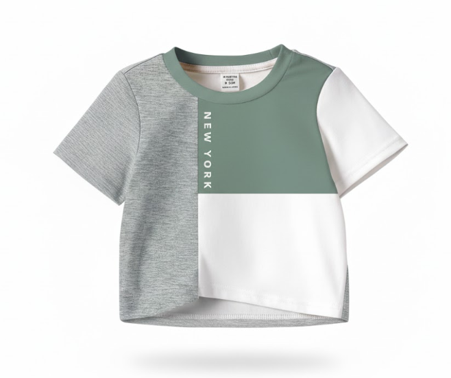 New York" Patchwork Design T-Shirt for Kids (Ages 7-8)