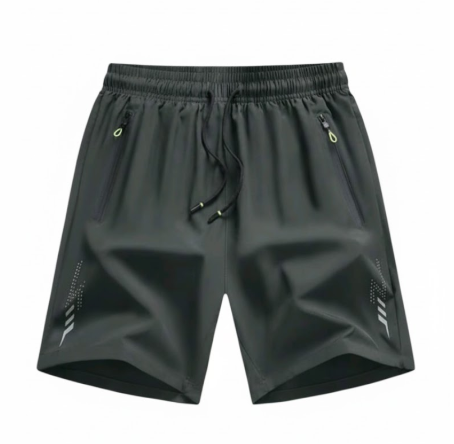 Men's Lightweight Quick-Dry Athletic Shorts with Zipper Pockets - Performance Running & Gym Wear