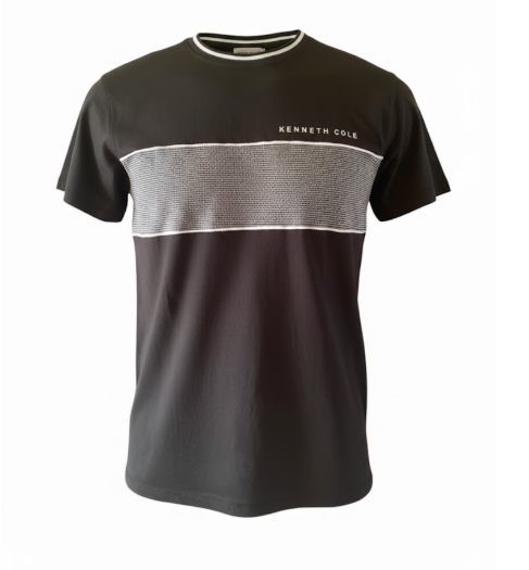 Kenneth Cole Men's Dual-Tone Striped Crewneck T-Shirt Size Medium