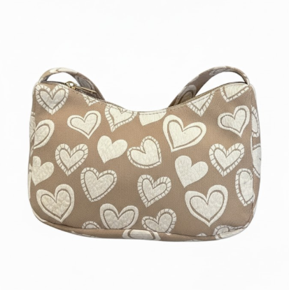Chic Heart Print Shoulder Bag