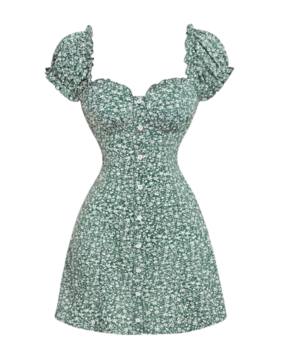 Green Floral Mini Dress