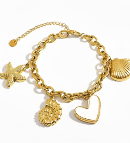 Gold Seaside Charm Bracelet