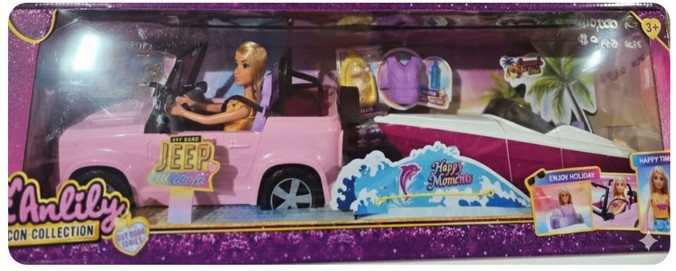 Anlily Doll in Pink Convertible Car
