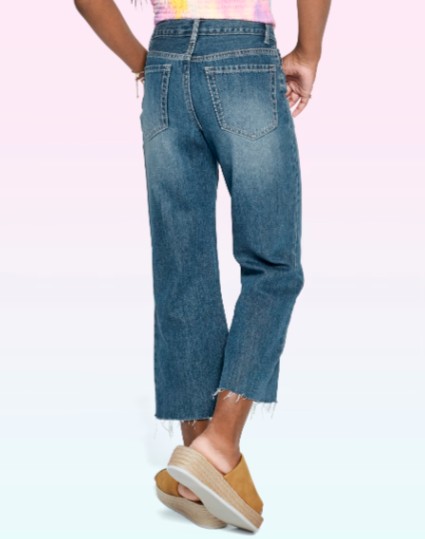 Tween Girls High Rise Cropped Flare Jeans - Blue Size 14