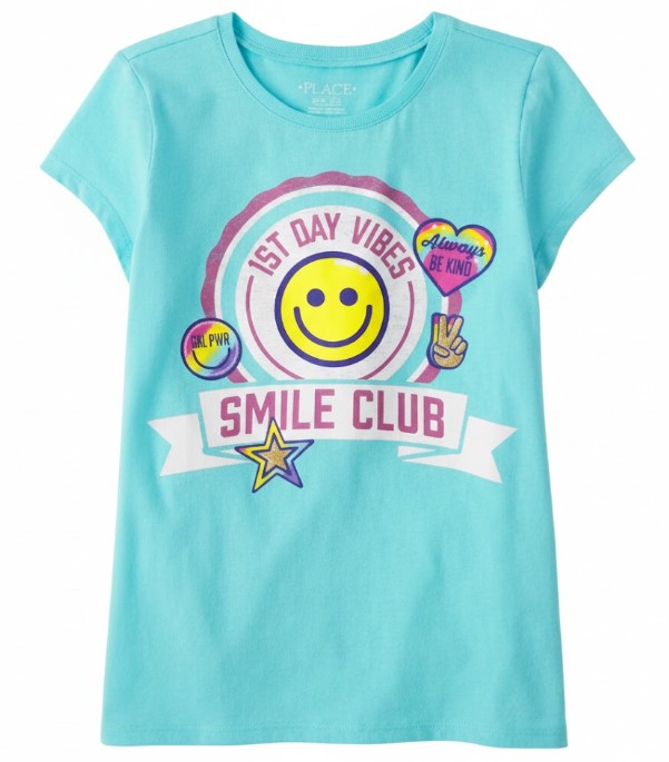 Girls Smile Club Graphic Tee - Blue Size S (5/6)