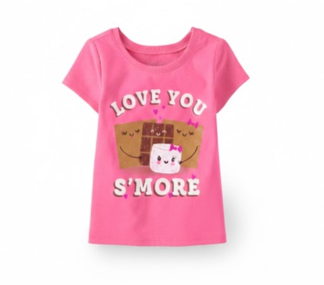 Toddler Girls Pink "Love You S'more" Graphic Tee