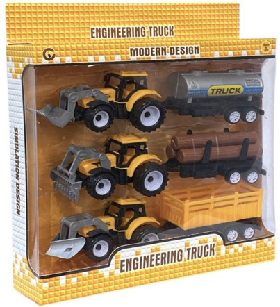Tractor Toy Set with Trailers