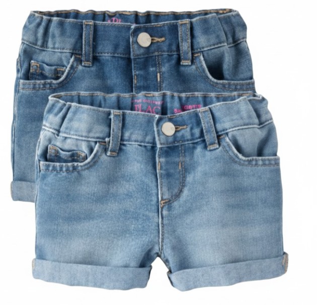 Toddler Girls Roll Cuff Denim Shortie Shorts
