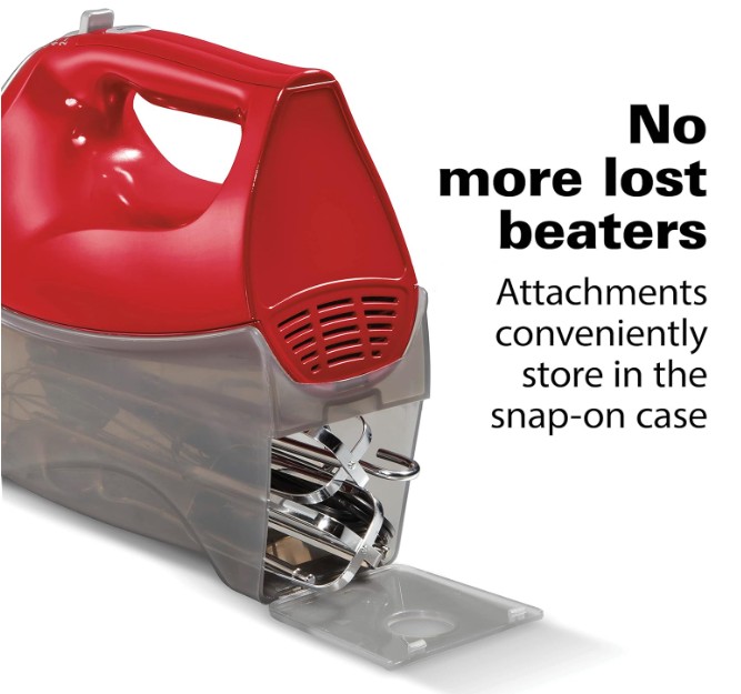 Hamilton Beach 6 Speed Hand Mixer with Snap-On Case