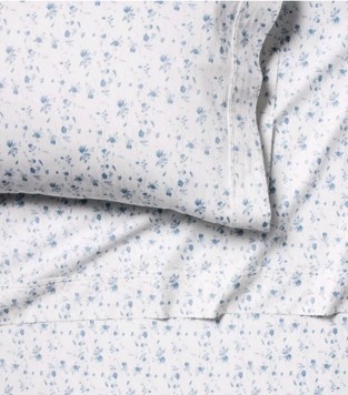 Full 400 Thread Count Cotton Sheet Set White/Blue Floral - King