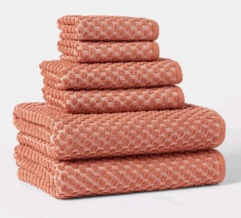 6pc Performance Plus Textured Dot Bath Towel