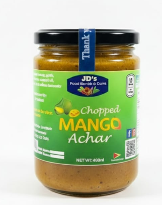 JD's Authentic Chopped Mango Achar - Spicy, Tangy, & Traditional Pickle (400ml)