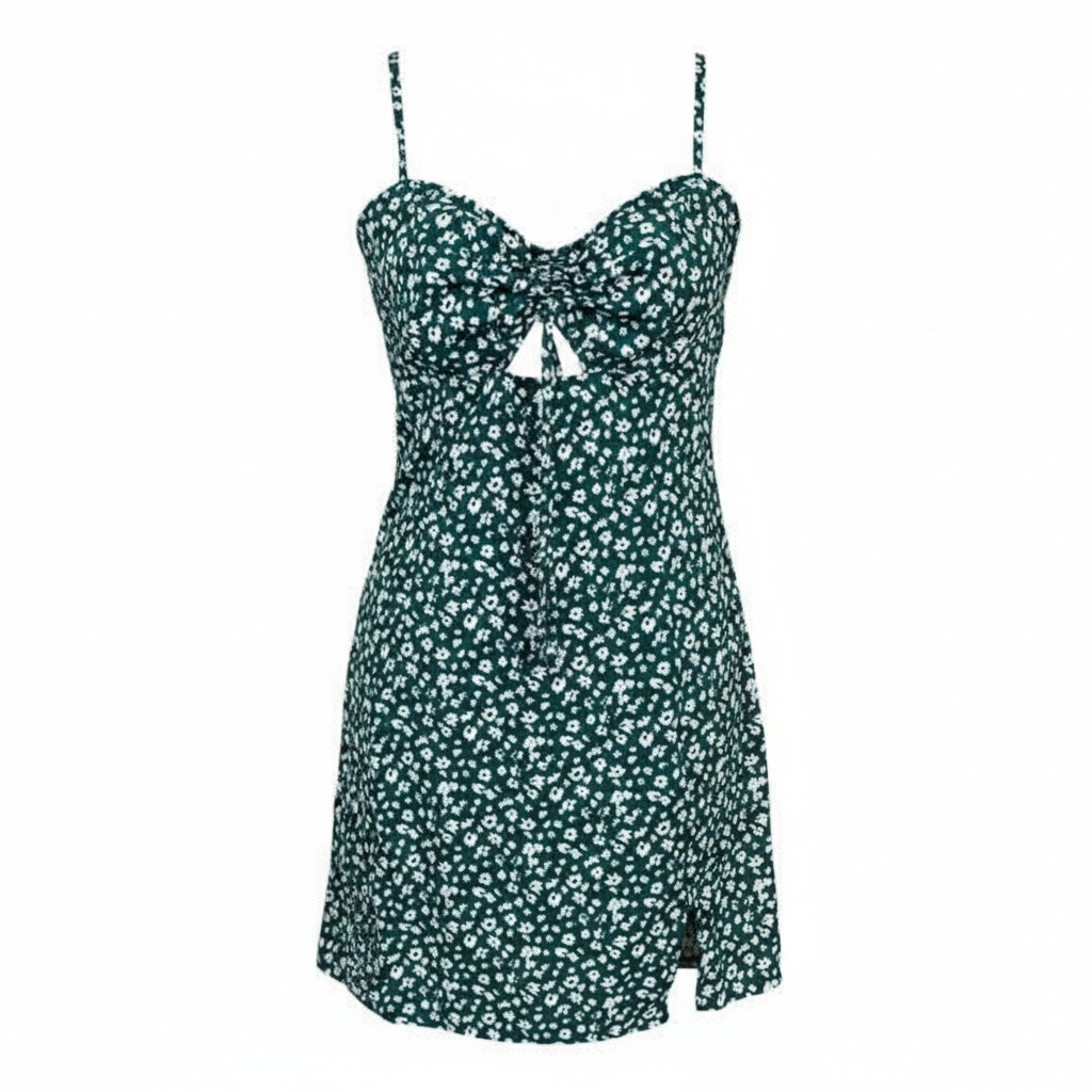 Sweetheart Floral Cutout Mini Sundress  - Size S