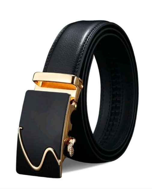 Genuine Leather Men's Automatic Belt Gold