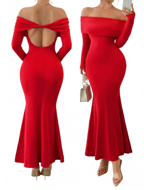 Elegant Off-Shoulder Mermaid Gown