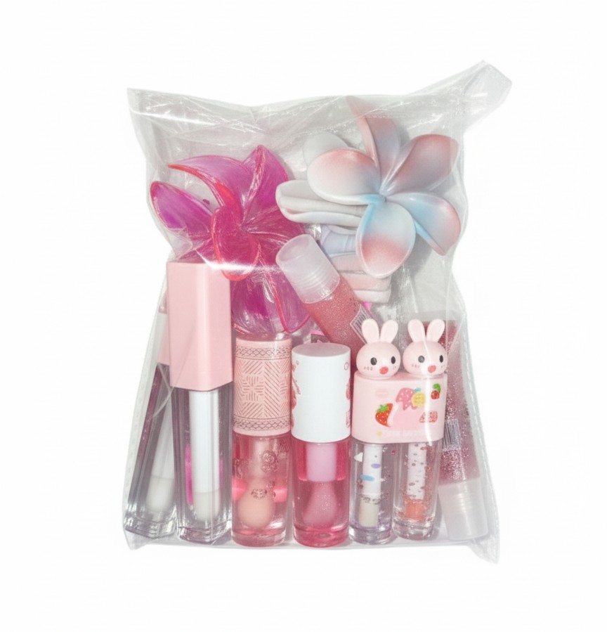 Cute Lip Gloss and Accessory Set (Aesthetic/Kawaii Style)