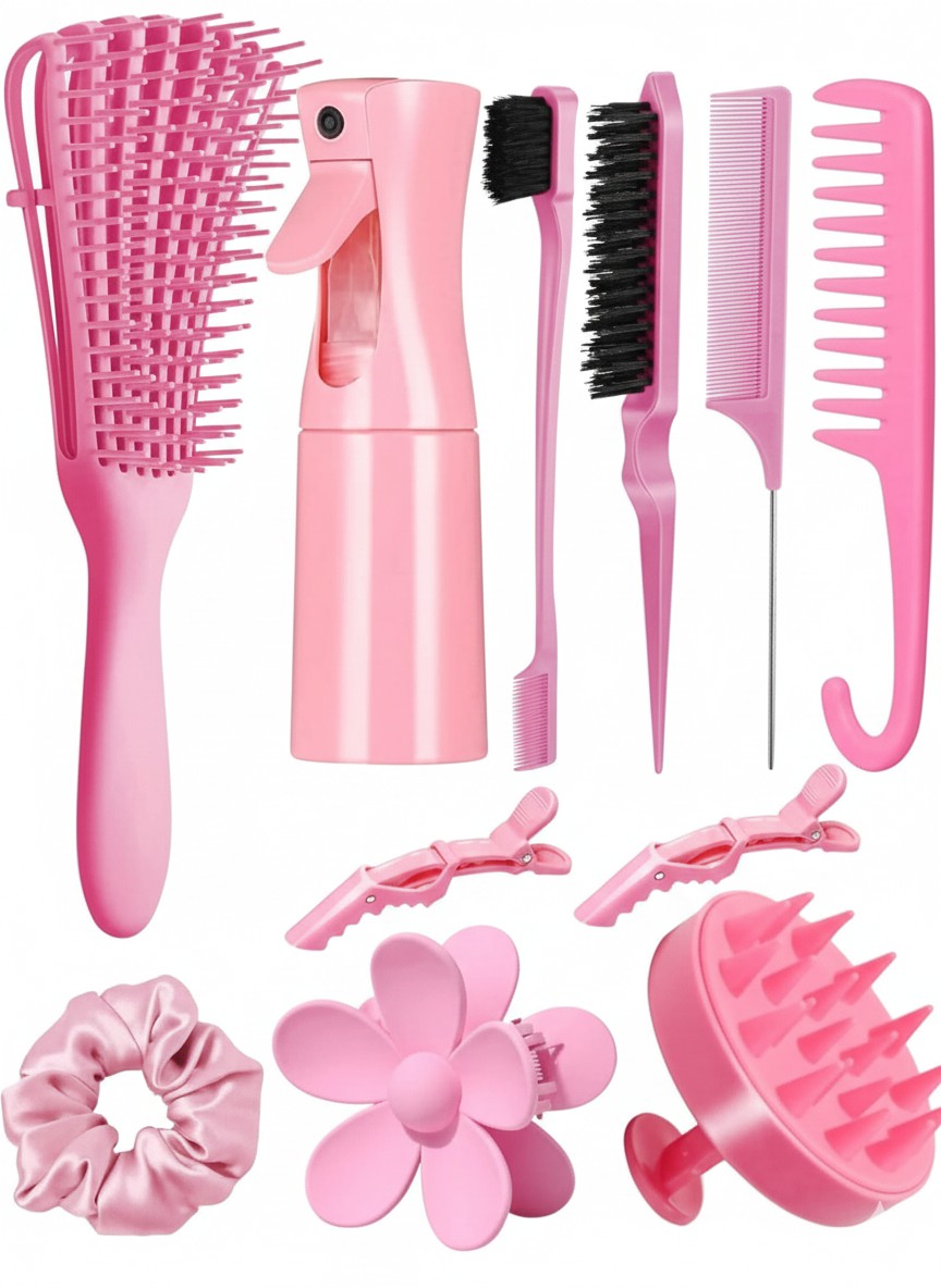 Hair Care and Styling Tool Set (10-Piece Pink Edition)