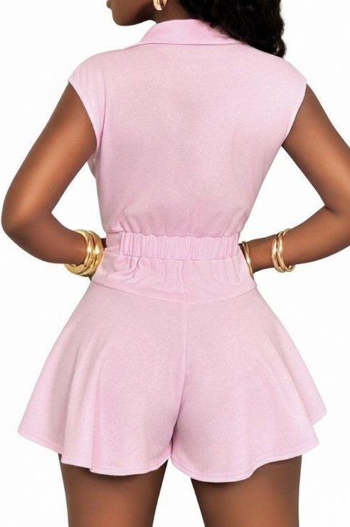 Women's Pink Sleeveless Sexy Jumpsuit