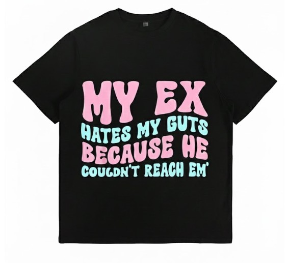 My Ex Hates My Guts" Retro Graphic T-Shirt- (Size M)