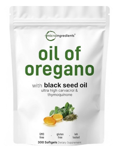 Micro Ingredients Oil of Oregano Softgels, with Black Seed Oil