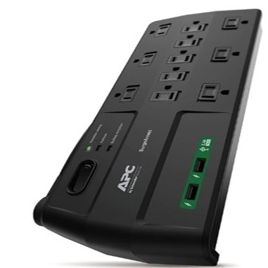 Apc Surge Protector With Usb Ports, P11U2Mp10, 2880 Joule, 8' Cord, Flat Plug, 11 Outlet Power S...