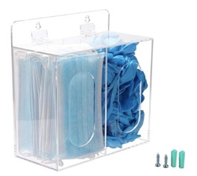 Aphbrada Acrylic Disposable Mask And Glove Dispenser Box (Clear)....