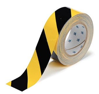 Black And Yellow Safety Hazard Tape 2" X 18 Yard