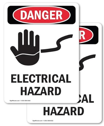 Danger Electrical Hazard Pvc Sign 18" X 12"