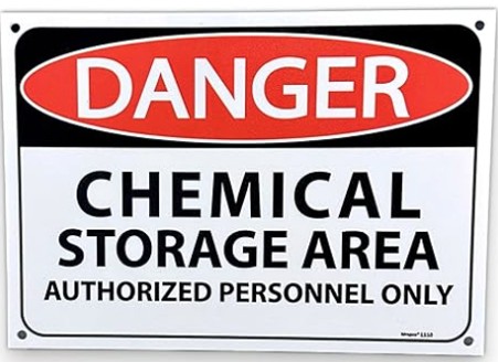 Danger: Chemical Storage Area Authorised Personnel Only Pvc Sign