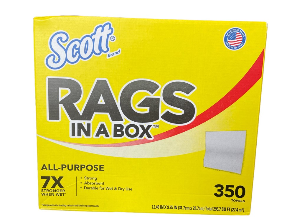 Scott Rags In A Box 10X12" All-Purpose, Strong, Absorbent 350 Towels