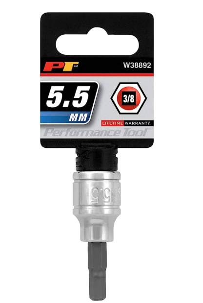 Performance Tool W38876 Hex Bit Socket, 3/8" Drive, 5/32"