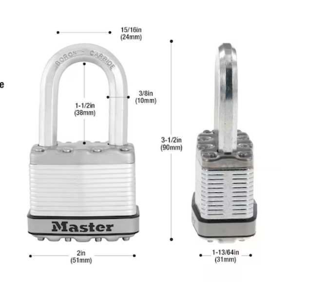 Master Lock Heavy Duty Outdoor Keyed Padlock 1-1/2-in Shackle Keyed Alike (4-Pack )