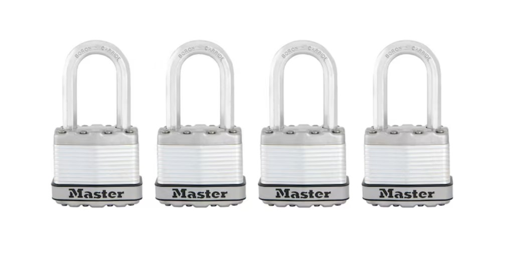 Master Lock Heavy Duty Outdoor Keyed Padlock 1-1/2-in Shackle Keyed Alike (4-Pack )