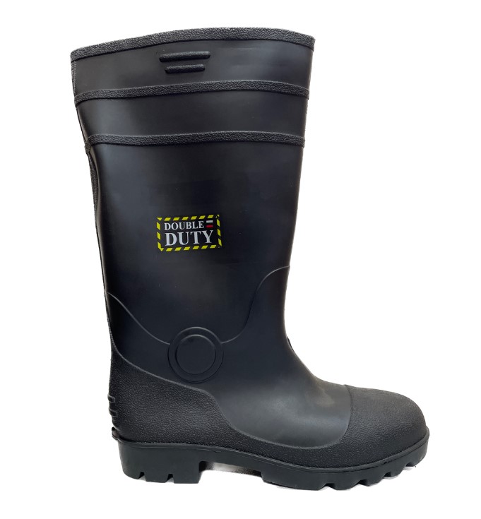 Double Duty Black Long Boot Steel Toe