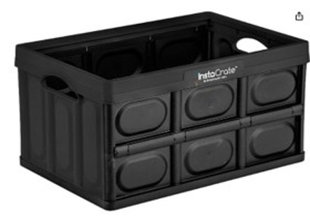 GreenMade InstaCrate Collapsible Storage Container, 12 gal, Black