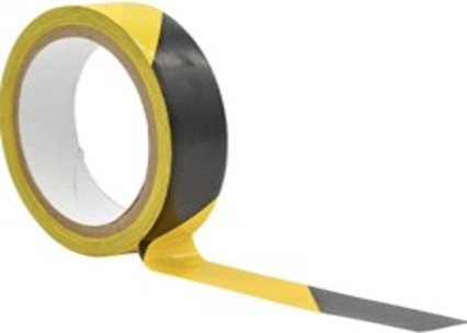 1 In. Black And Yellow Striped Adhesive Tape